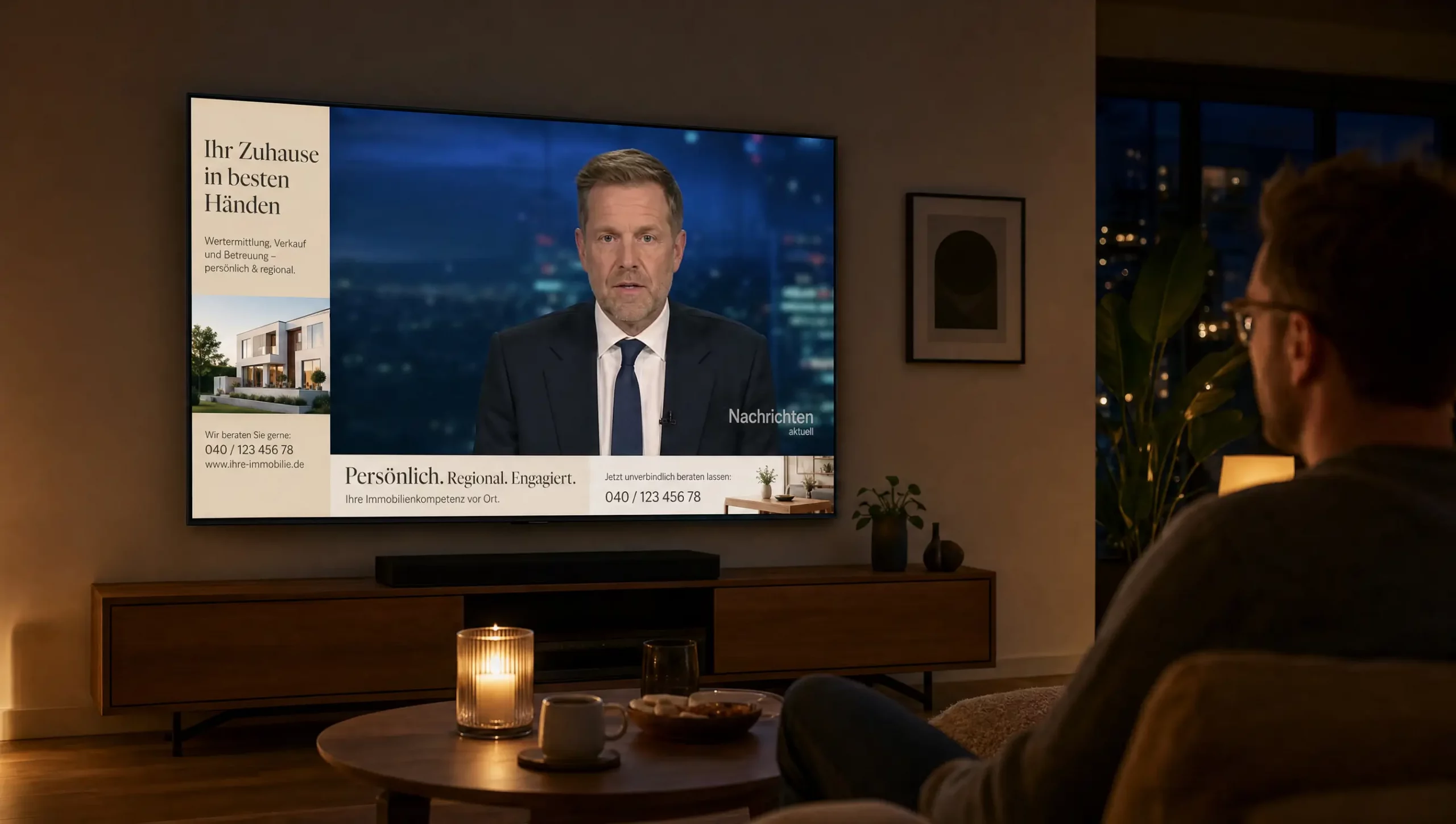 Fernsehwerbung über Addressable TV im Wohnzimmer
