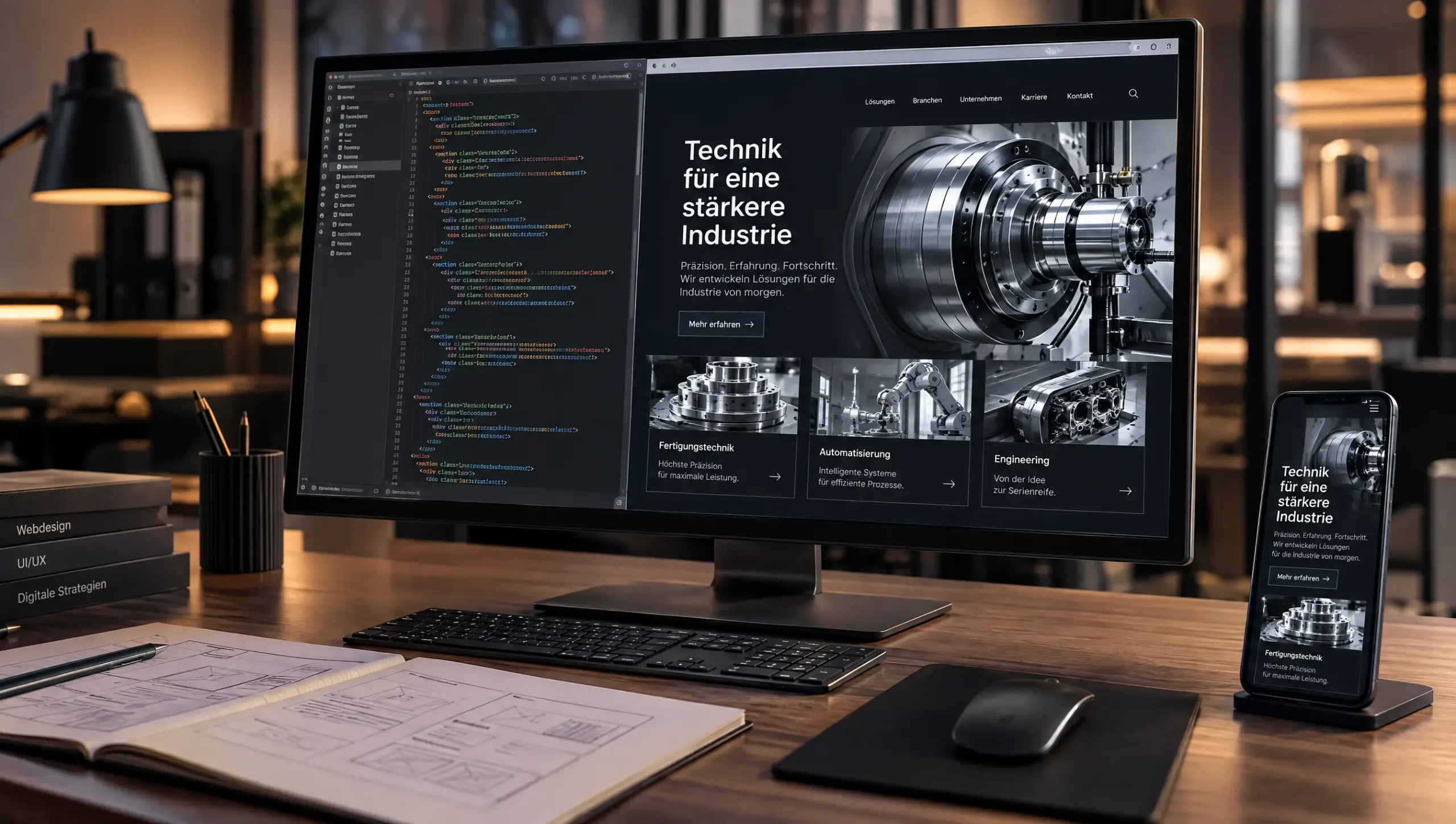 Technische Entwicklung einer Website für ein Industrieunternehmen