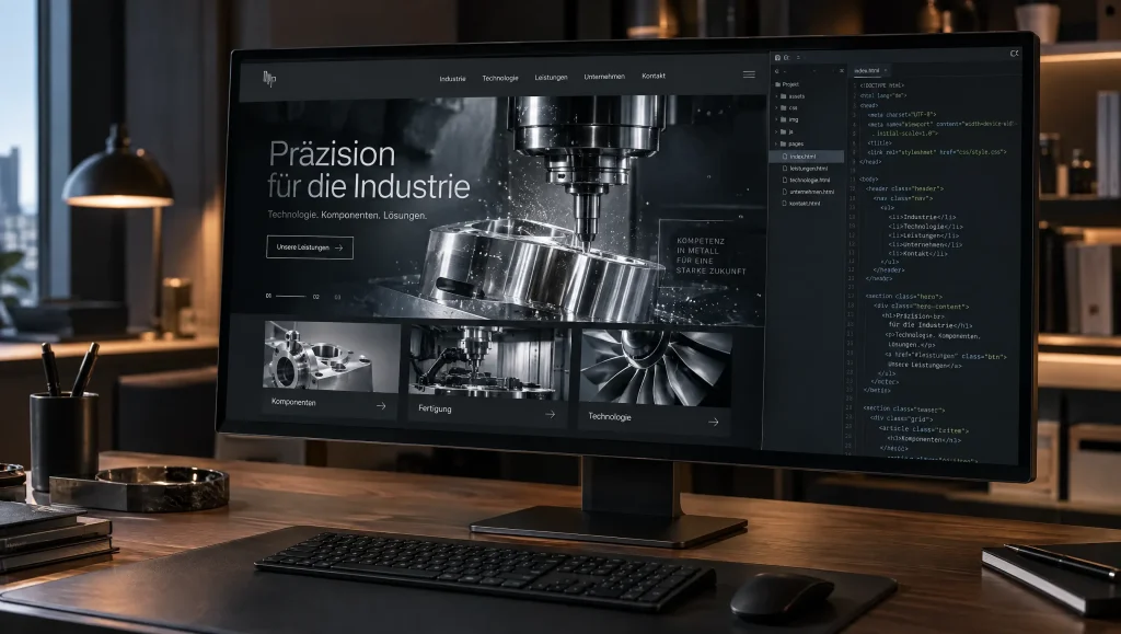 Professionelle Website für ein modernes Industrieunternehmen