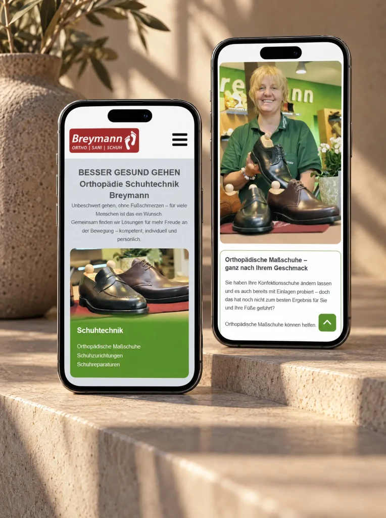 Responsive Webseite von Orthopädie-Schuhtechnik Breymann