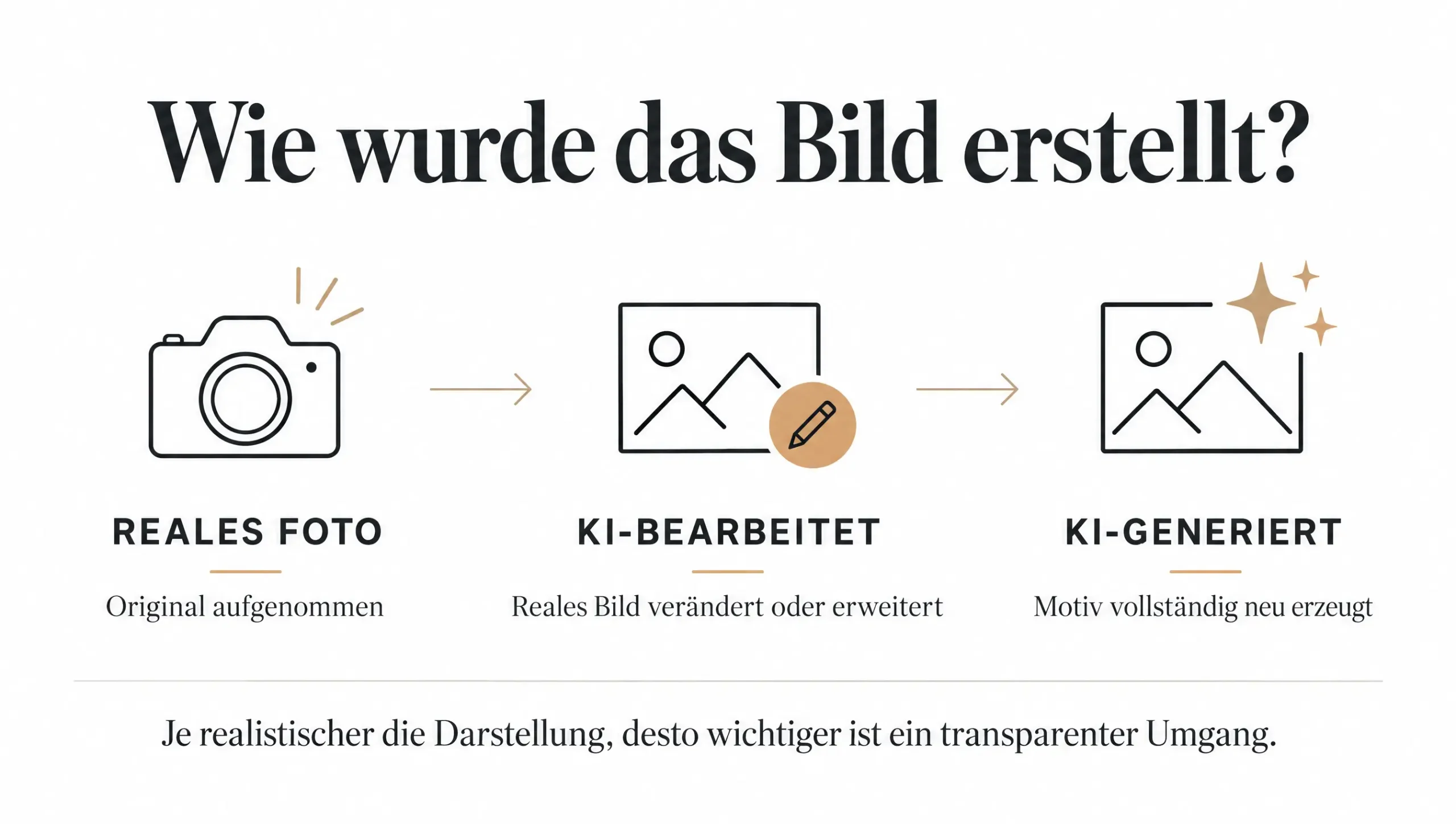 Unterschied zwischen realen, KI-bearbeiteten und KI-generierten Bildern