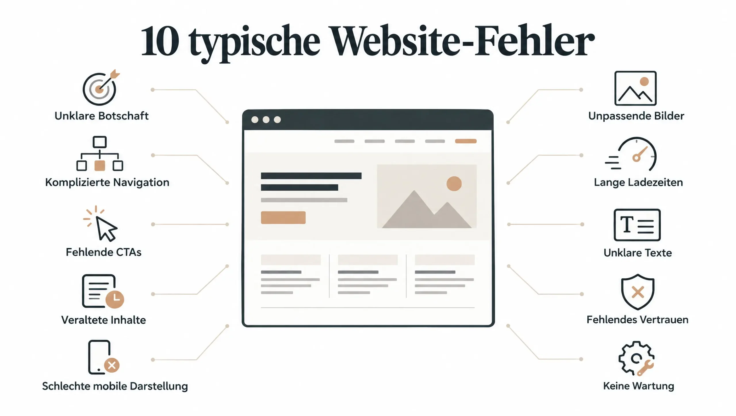 10 typische Fehler auf Unternehmenswebseiten im Überblick